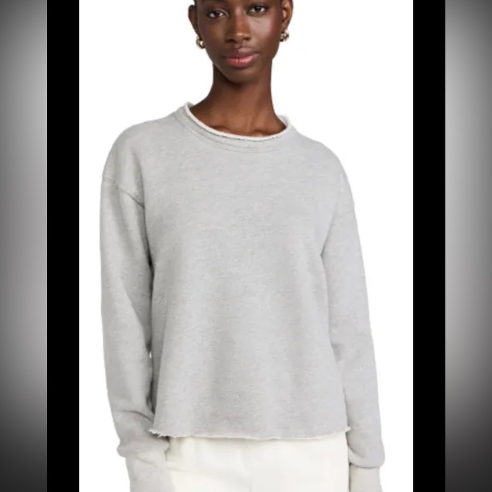 J. Crew Gray Mock Neck Sweatshirt XL  rolled hem and neck sk0156802